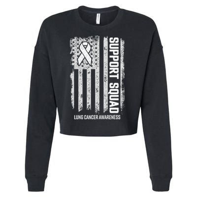 Lung Cancer Support Squad Lung Cancer Awareness Cropped Pullover Crew