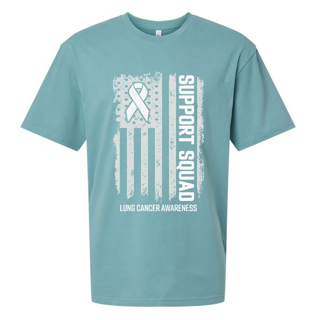 Lung Cancer Support Squad Lung Cancer Awareness Sueded Cloud Jersey T-Shirt