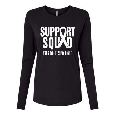 Lung Cancer Support Squad Lung Cancer Awareness Womens Cotton Relaxed Long Sleeve T-Shirt