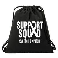 Lung Cancer Support Squad Lung Cancer Awareness Drawstring Bag