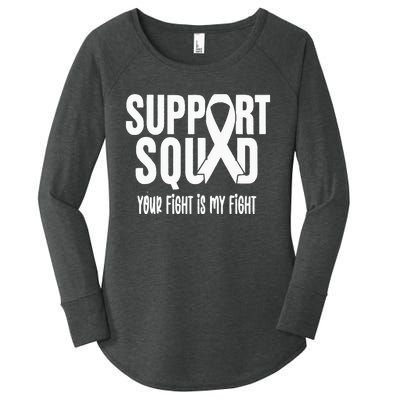 Lung Cancer Support Squad Lung Cancer Awareness Women's Perfect Tri Tunic Long Sleeve Shirt