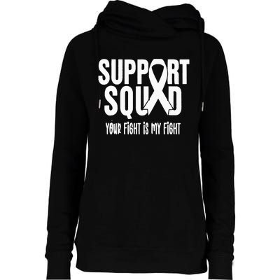 Lung Cancer Support Squad Lung Cancer Awareness Womens Funnel Neck Pullover Hood