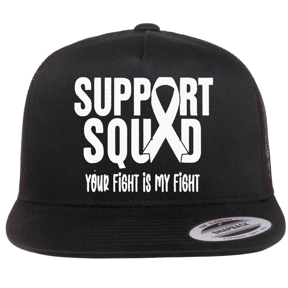 Lung Cancer Support Squad Lung Cancer Awareness Flat Bill Trucker Hat