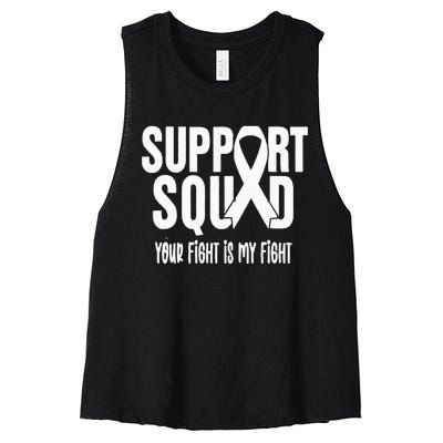 Lung Cancer Support Squad Lung Cancer Awareness Women's Racerback Cropped Tank