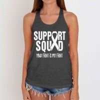 Lung Cancer Support Squad Lung Cancer Awareness Women's Knotted Racerback Tank