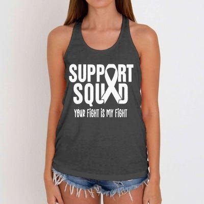 Lung Cancer Support Squad Lung Cancer Awareness Women's Knotted Racerback Tank