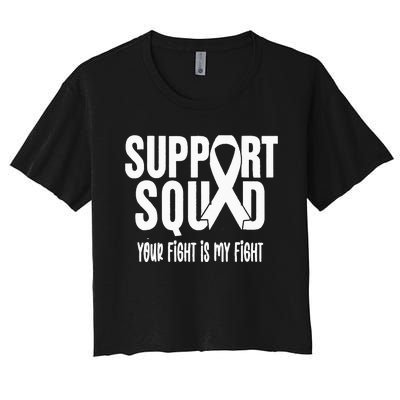 Lung Cancer Support Squad Lung Cancer Awareness Women's Crop Top Tee