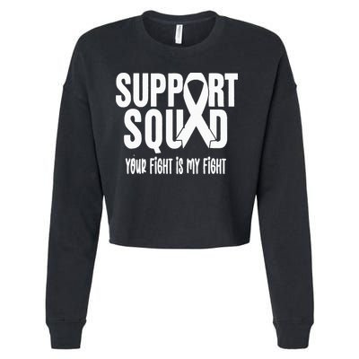 Lung Cancer Support Squad Lung Cancer Awareness Cropped Pullover Crew