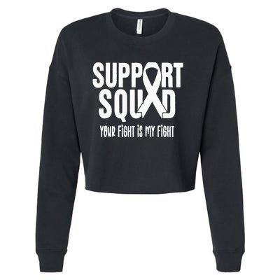 Lung Cancer Support Squad Lung Cancer Awareness Cropped Pullover Crew