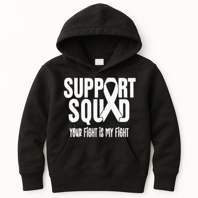 Lung Cancer Support Squad Lung Cancer Awareness Kids Hoodie