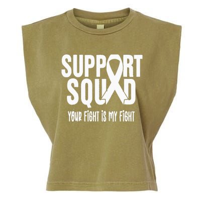 Lung Cancer Support Squad Lung Cancer Awareness Garment-Dyed Women's Muscle Tee