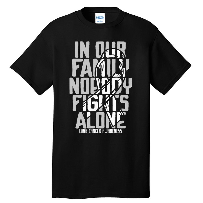 Lung Cancer Support White Family Lung Cancer Awareness Tall T-Shirt