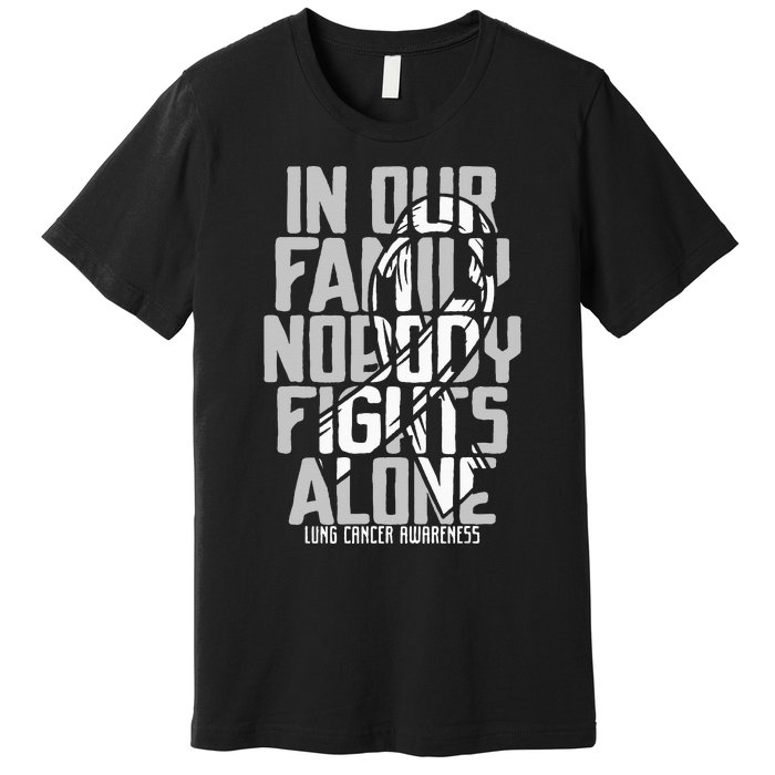 Lung Cancer Support White Family Lung Cancer Awareness Premium T-Shirt