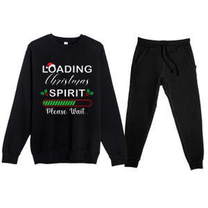 Loading Christmas Spirit Please Wait Xmas Video Games Lover Premium Crewneck Sweatsuit Set