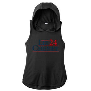 Liz Cheney Shirt For President 2024 USA Election Liz 24 Ladies PosiCharge Tri-Blend Wicking Draft Hoodie Tank