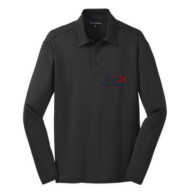 Liz Cheney Shirt For President 2024 USA Election Liz 24 Silk Touch Performance Long Sleeve Polo