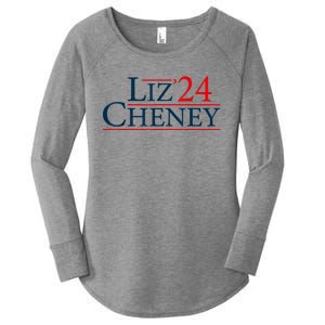 Liz Cheney Shirt For President 2024 USA Election Liz 24 Women's Perfect Tri Tunic Long Sleeve Shirt