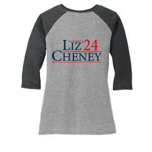 Liz Cheney Shirt For President 2024 USA Election Liz 24 Women's Tri-Blend 3/4-Sleeve Raglan Shirt