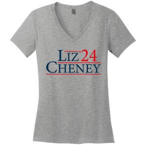 Liz Cheney Shirt For President 2024 USA Election Liz 24 Women's V-Neck T-Shirt