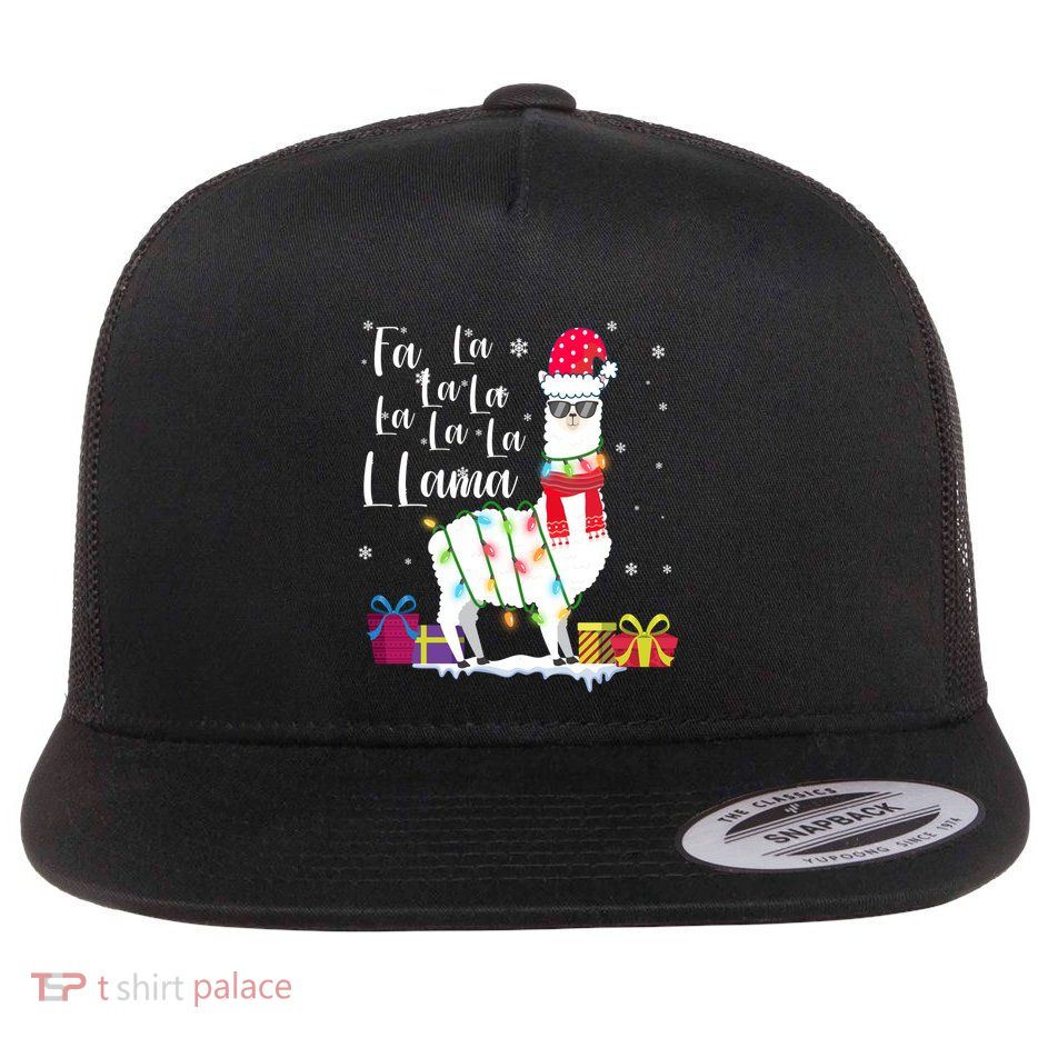 Llama Christmas Sweater Fa La La Lama Funny Xcute Giftmas Lover Gift Flatbill Hat