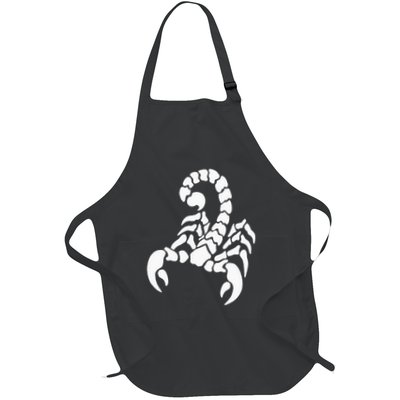 Left Chest Scorpio Design Funny Arachnologist Scorpion Full-Length Apron With Pockets
