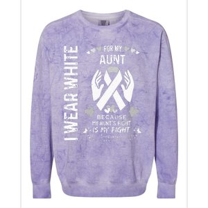 Lung Cancer Survivor Support I Wear White For My Aunt Colorblast Crewneck Sweatshirt