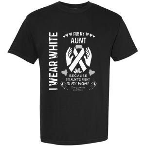 Lung Cancer Survivor Support I Wear White For My Aunt Garment-Dyed Heavyweight T-Shirt