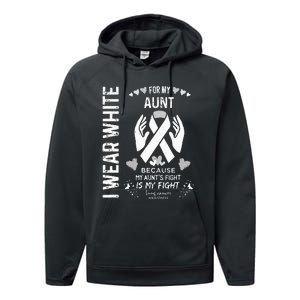 Lung Cancer Survivor Support I Wear White For My Aunt Performance Fleece Hoodie