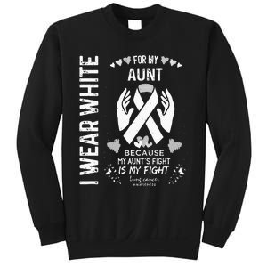 Lung Cancer Survivor Support I Wear White For My Aunt Sweatshirt