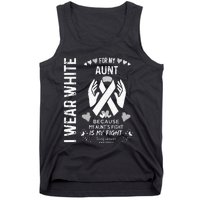 Lung Cancer Survivor Support I Wear White For My Aunt Tank Top