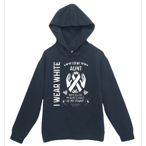 Lung Cancer Survivor Support I Wear White For My Aunt Urban Pullover Hoodie