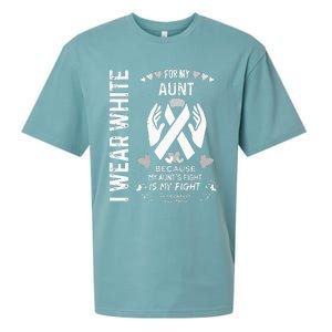 Lung Cancer Survivor Support I Wear White For My Aunt Sueded Cloud Jersey T-Shirt