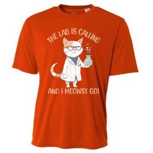 Lab Calling Science Funny Lab Cat Laboratory Chemistry Cooling Performance Crew T-Shirt