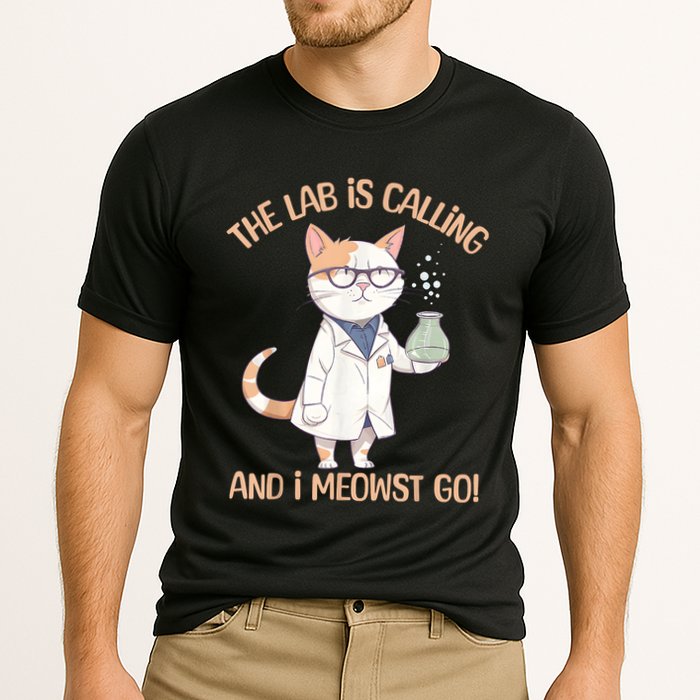 Lab Calling Science Funny Lab Cat Laboratory Chemistry Performance Shirt