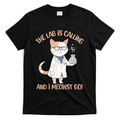 Lab Calling Science Funny Lab Cat Laboratory Chemistry T-Shirt