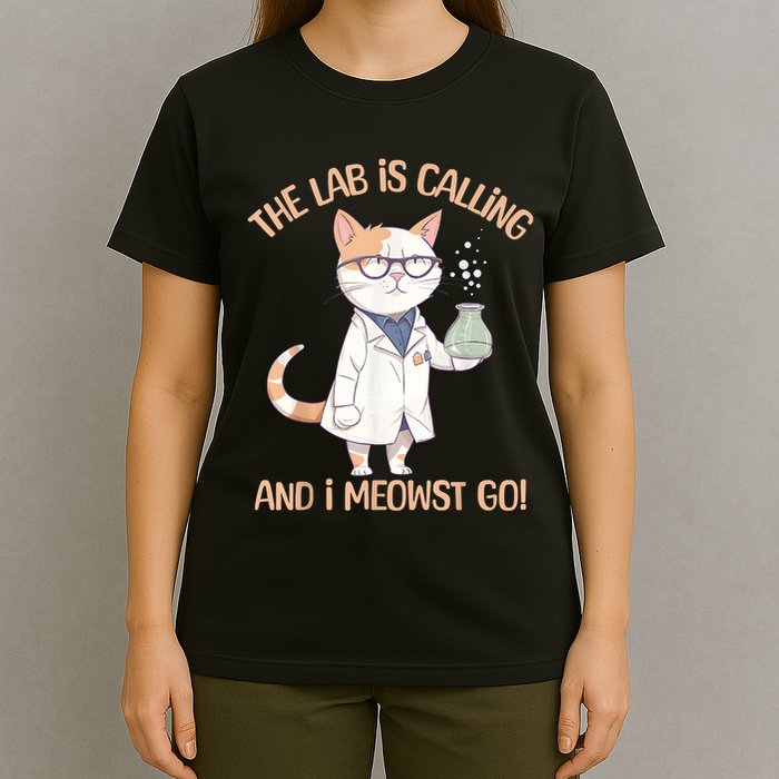 Lab Calling Science Funny Lab Cat Laboratory Chemistry T-Shirt