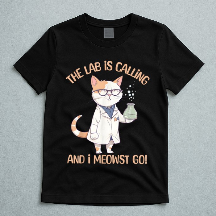 Lab Calling Science Funny Lab Cat Laboratory Chemistry T-Shirt