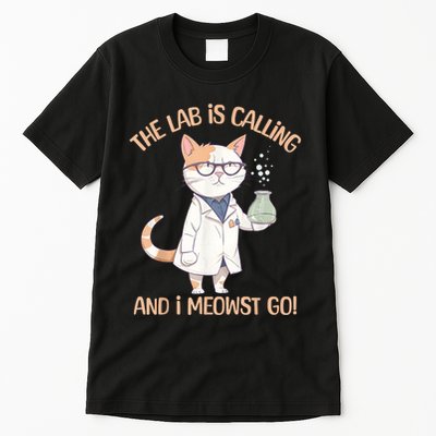 Lab Calling Science Funny Lab Cat Laboratory Chemistry Tall T-Shirt