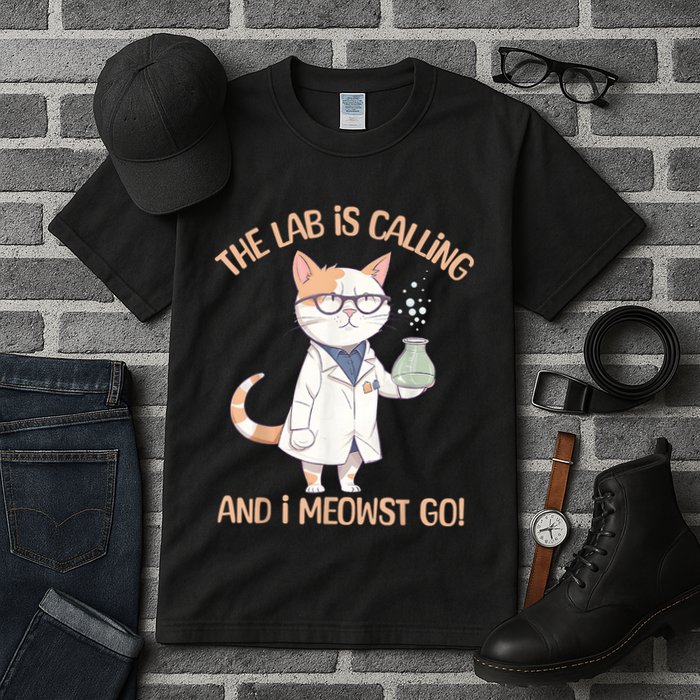 Lab Calling Science Funny Lab Cat Laboratory Chemistry Tall T-Shirt