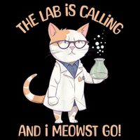 Lab Calling Science Funny Lab Cat Laboratory Chemistry Sustainable Bucket Hat