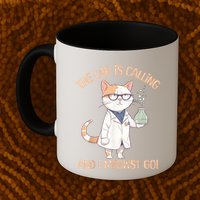 Lab Calling Science Funny Lab Cat Laboratory Chemistry Mug