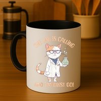 Lab Calling Science Funny Lab Cat Laboratory Chemistry Mug