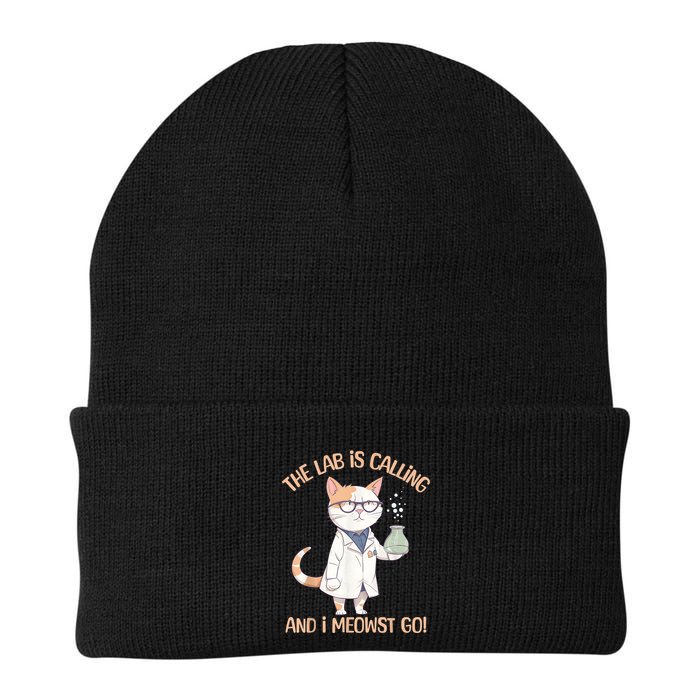 Lab Calling Science Funny Lab Cat Laboratory Chemistry Beanie
