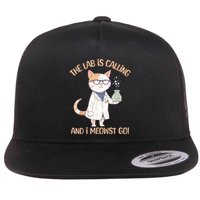 Lab Calling Science Funny Lab Cat Laboratory Chemistry Flatbill Hat