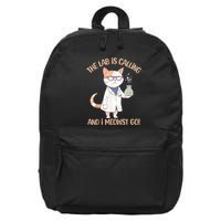 Lab Calling Science Funny Lab Cat Laboratory Chemistry 16 in Basic Backpack