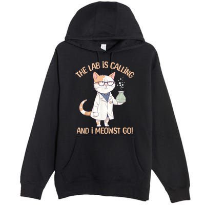 Lab Calling Science Funny Lab Cat Laboratory Chemistry Premium Pullover Hoodie