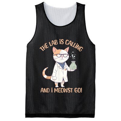 Lab Calling Science Funny Lab Cat Laboratory Chemistry Mesh Reversible Basketball Jersey Tank
