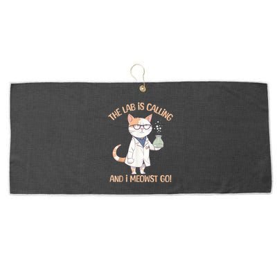 Lab Calling Science Funny Lab Cat Laboratory Chemistry Large Microfiber Waffle Golf Towel