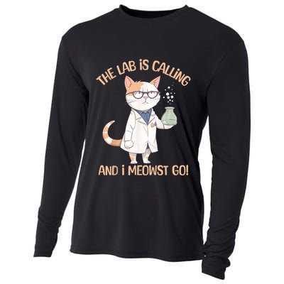 Lab Calling Science Funny Lab Cat Laboratory Chemistry Cooling Performance Long Sleeve Crew