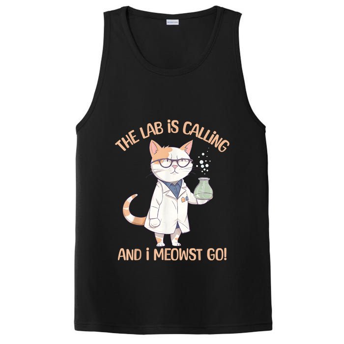 Lab Calling Science Funny Lab Cat Laboratory Chemistry PosiCharge Competitor Tank